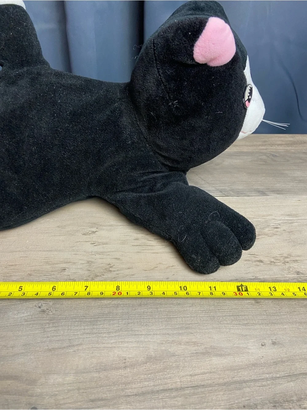 VTG 80's Pound Purries Black Tuxedo Cat Large 15